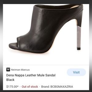 Dena Napa Leather Mule Sandel, Black